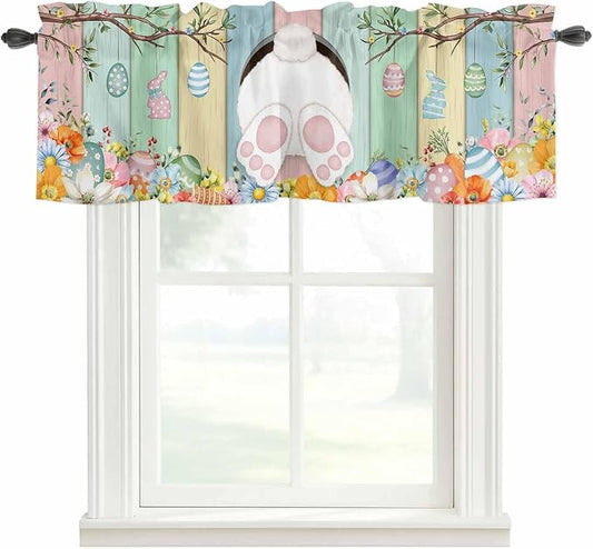 Easter Curtain Valances for Windows, Kitchen Valance Window Treatment, Spring by Unknown