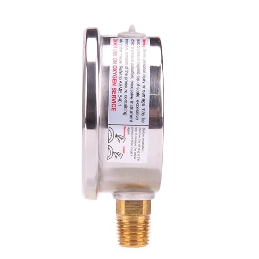 MEASUREMAN Pressure Gauge 1/4 NPT, 0-100psi/kPa Glycerin Filled Pressure Gauge - Image 4