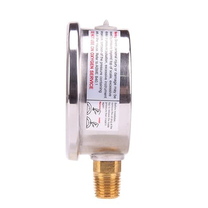 MEASUREMAN Pressure Gauge 1/4 NPT, 0-100psi/kPa Glycerin Filled Pressure Gauge - Image 4