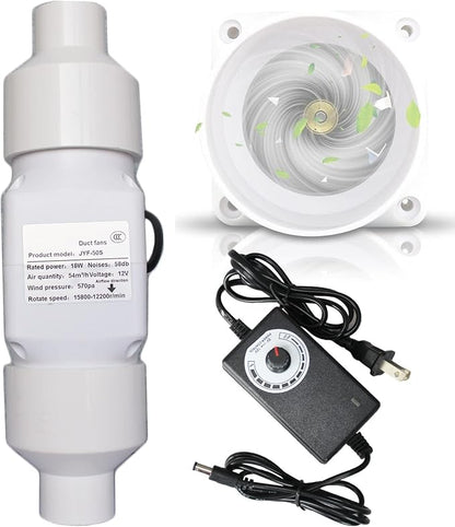 Air Circulation Duct Fan 2 Inch 50Mm Inline Extractor 32Cfm Fan Air Diffuser by Unknown