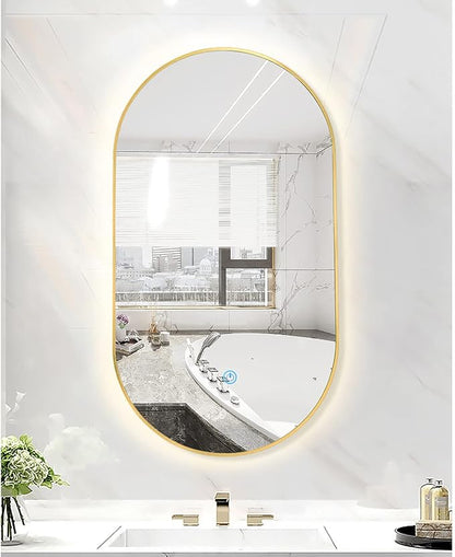 Oval LED Illuminated Bathroom Mirror, Wall-mounted Vanity Makeup Mirror - Image 7