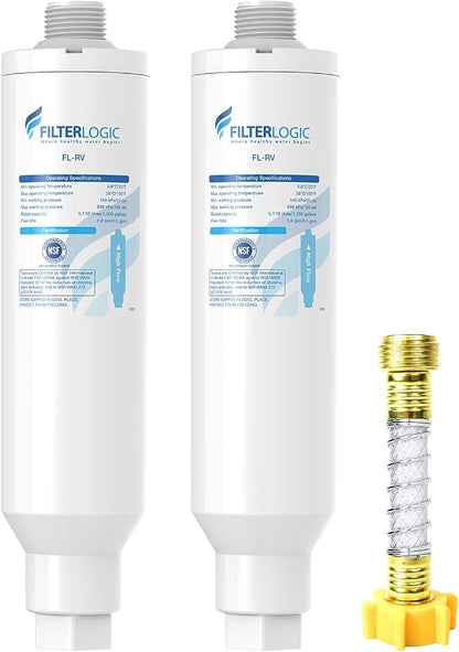 Filterlogic RV Inline Water Filter, NSF Certified, Bad Taste&Odor, Dedicated by Filterlogic