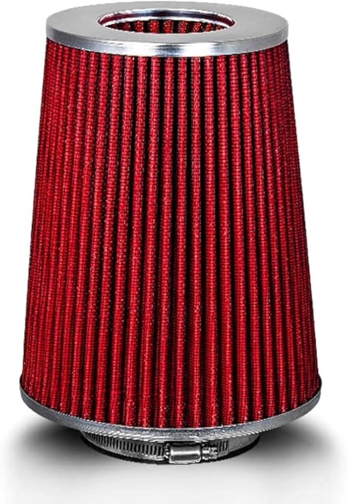 RED 4 inch 102 mm Inlet Truck Air Cone Replacement Performance Washable by RtunesRacing