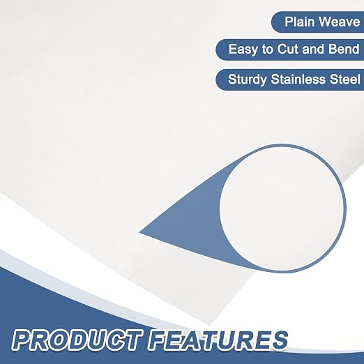 uxcell 200 Mesh 118" x 10" Woven Wire Mesh, 316 Stainless Steel Air Vent Filter - Image 3