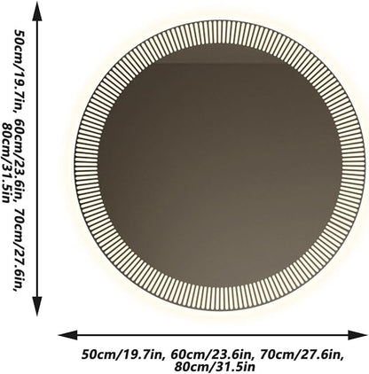 Bathroom Mirror with LED Lights, Wall Mirror with Touch Sensor, Round Mirror - Image 2