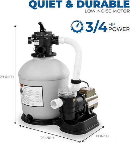 XtremepowerUS 16" Sand Filter Swimming Pool 3/4 HP Pool Pump Timer 15, 000GAL - Image 6