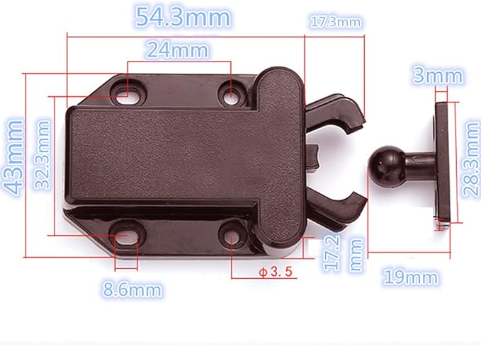 Cabinets Push Latch Cabinet & Furniture Door Catches Cabinet Latch Rebound Self-Locking Device Kitchen Closet Closing Door Catch Closer（4 Pack Brown）