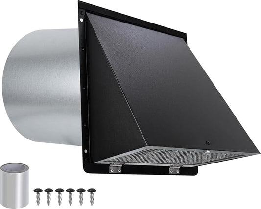 10 Inch Wall Vent Cover, Exhaust Vent Hooded Wall Vent by JYINCPED