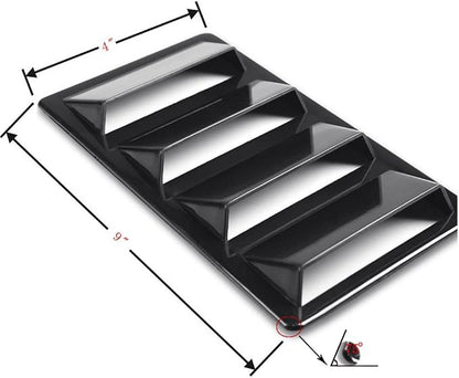 1 Pair Black Decorative Air Flow Intake Turbo Bonnet Hood Side Vent Cover Stick - Image 3
