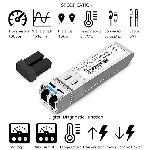 OPSTRAN 10GBASE-LR SFP+ Optical Transceiver Module Compatible with Fortinet FN-TRAN-SFP+LR FS-TRAN-SFP+LR FG-TRAN-SFP+LR 1310nm 10km DDM Duplex LC SMF