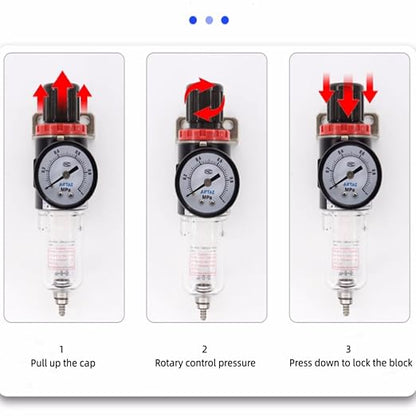 Compressed Air Pressure Filter Regulator Airtac AFR2000 1/4'' NPT 0-140 PSI - Image 6