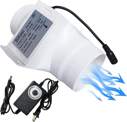 3“ Inline Duct Fan 12V 20W Inline Exhaust Blower Plastic Air Extractor Booster by Unknown