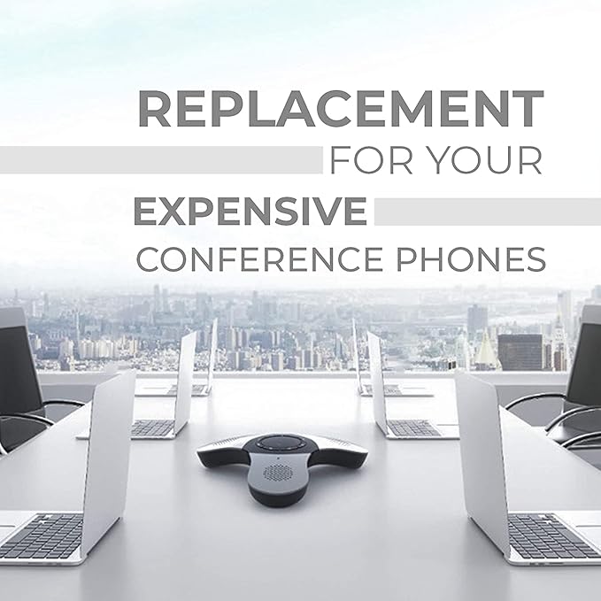 Skywin Bluetooth Conference Speaker with Microphone, 2 Pack Portable Wireless Speaker for Office Desk, Computer, and Laptop, Bluetooth Microphone for Conference Room, and PC, Smart Speakerphone