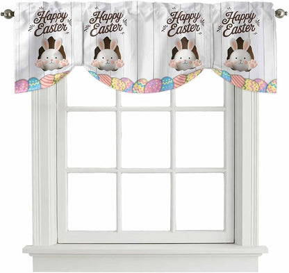 Grey Easter Tie Up Valance Curtains by Unknown