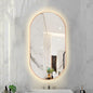 Oval LED Illuminated Bathroom Mirror, Wall-mounted Vanity Makeup Mirror by Unknown