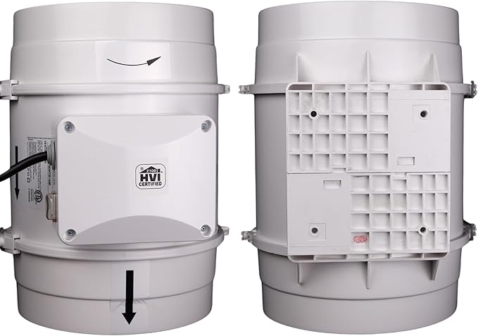 VENTS-US TT 200-8 inch Inline Fan for Ducting with High Static Pressure Application - Ideal Solutions for Multi-Purpose Supply or Exhaust Use in Household and Commercial Ventilation