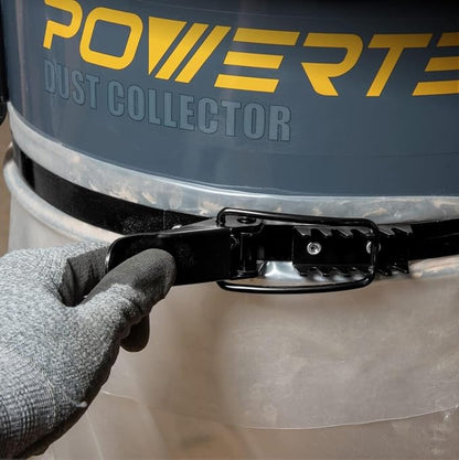 POWERTEC 70426 Dust Collector Bags and Clamp Set | 21" x 31" x 1 Micron Filter - Image 13