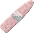 ZCFYGDX Breathable Ironing Board Cover Decor, Resist Scorching & Staining, 17x49 Wear & Soil Resistant Covers, Elastic Edges,3 Fasteners,Anti-Scorch Polyester Butterfly Pattern Pink Print