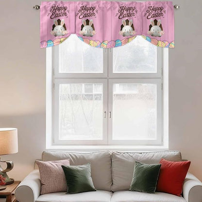 Pink Easter Tie Up Valance Curtains - Image 3