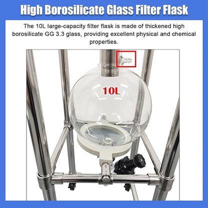 10L Vacuum Buchner Funnel Filtering Kit Glass Vacuum Suction Filter - Image 6