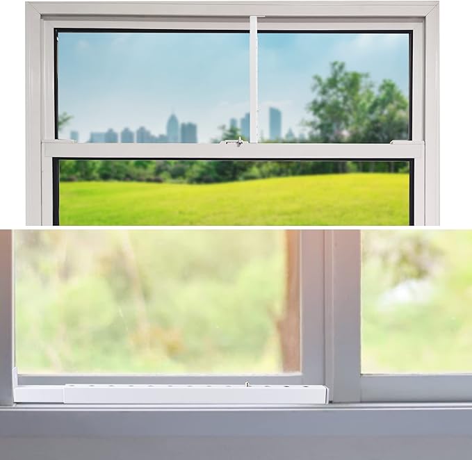 ZhouDaShu Adjustable Window Security Bars (Steel), Window Locks Bars Inside for Prevent Burglary, Window Stoppers for Vertical/Sliding Windows, Window Safety Bars Extends from 16.3-29.3 Inch(2 pcs)