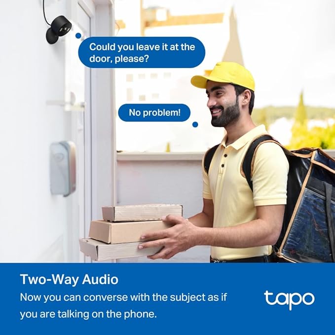 Tapo 1080p Indoor/Outdoor Security Camera - Free Person/Motion/Baby Cry Detection, Color Night Vision, IP65 Weatherproof, SD/Cloud Storage, Works w/Alexa & Google Home HybridCam, Black
