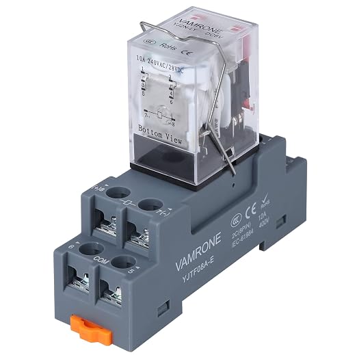 Electromagnetic Power Relay, 8-Pin 10 AMP 6V DC Relay Coil by VAMRONE