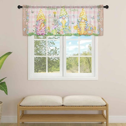 Happy Easter Sheer Valances for Windows 54"x18", Light Filtering Kitchen - Image 4
