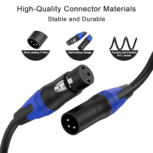 Seefeful XLR Splitter Cable, 1 Female to 2 Male Patch Y Cable Balanced Microphone Splitter Cord Audio Adaptor (20 FT)