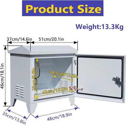 Pond Aerator Weatherproof Outdoor Cabinet, Air Pump 20”W×14.6”D×18”H - Image 2