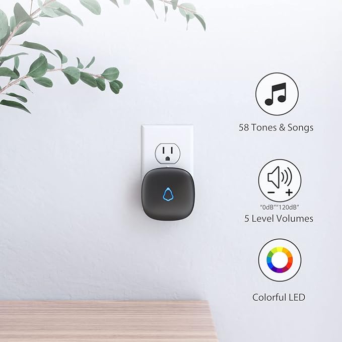 Door Chime, METAK Wireless Door Open Contact Sensor Alarm with 500 FT Range, 58 Chimes and 5 Volume Levels for Business/Store/Home/Office When Entering, 3 Transmitter + 1 Plug-in Receiver