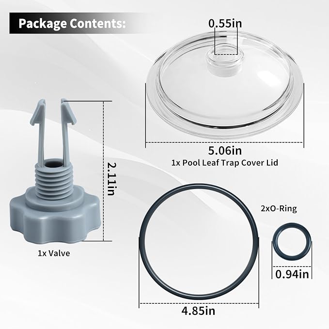 SF80110-1 Leaf Trap Cover Lid 5 inch Have O-Ring & Valve, Fit - Image 2