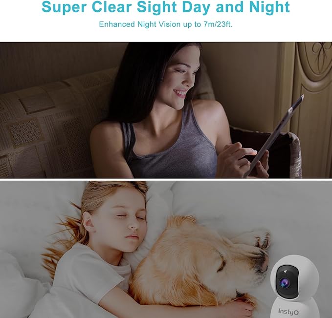 Indoor Security Camera 2K, 5G/2.4G WiFi Camera for Home Security with Auto Tracking, Pan/Tilt, Human/Pet Detection, SD&Cloud Storage, Baby Monitor Pet Camera with Phone APP, Night Vision, 2-Way Audio