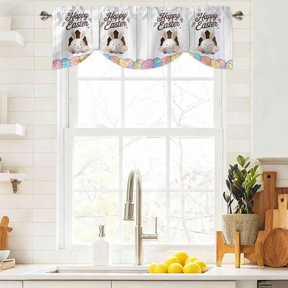 Grey Easter Tie Up Valance Curtains - Image 9