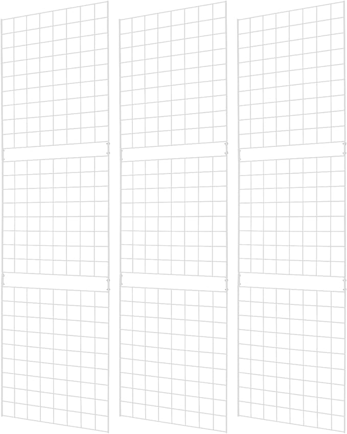 7RiversART Grid Wall Commercial Grade Gridwall Panels – Heavy Duty Grid Panel for Any Retail Display Wall Grid 2' Width x 7' Height, White (Pack of 3) Easily Portable