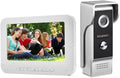 AMOCAM Video Intercom System, 7 Inche Monitor Wired Video Door Doorbell Kit, Outdoor IR Camera Door Intercom, Support Monitoring, 2-Way Audio Unlocking for Home