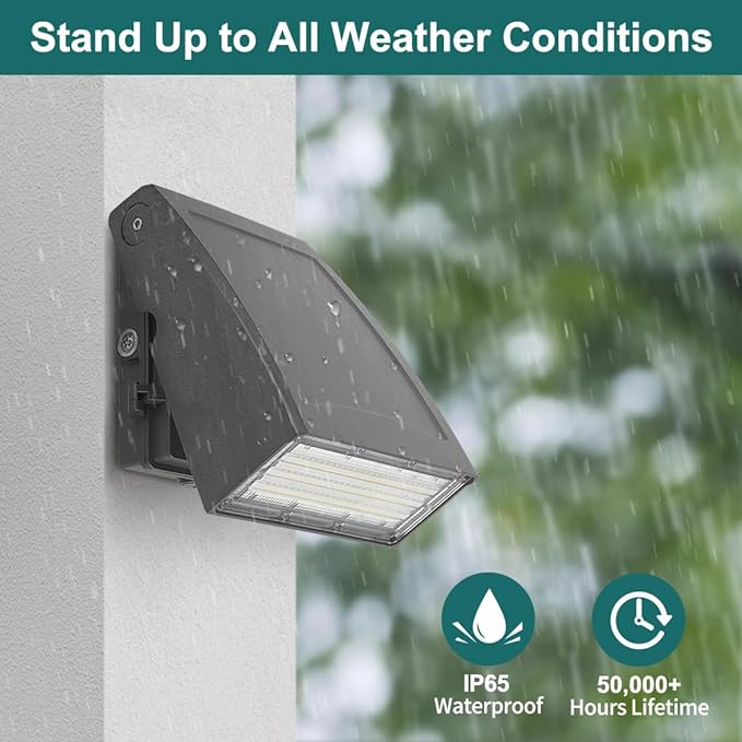 kadision 100W LED Wall Pack Light with Dusk-to-Dawn Photocell, 0-90° Adjustable Full Cutoff Outdoor Wall Light for House Yard Garage, 13000lm 5000K Daylight 100-277V ETL Listed