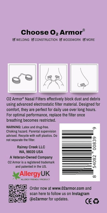 O2 Armor Nose Filters for Welders & Allergies - Image 6