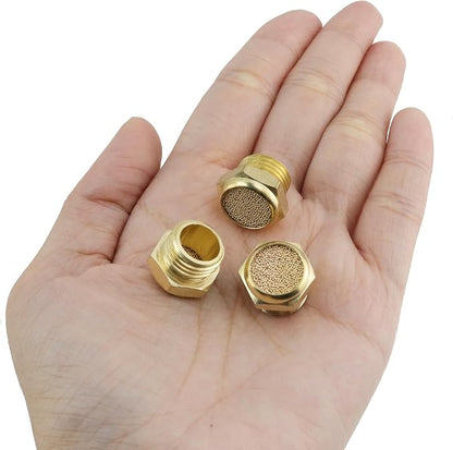 Wealrit 10 PCS Pneumatic Exhaust Mufflers, 1/4" Male Thread Hex Copper Air - Image 4
