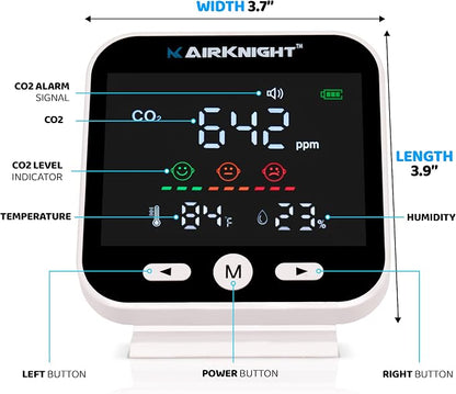 CO2 Monitor Indoor with Bonus Humidity & Temperature Readings | Carbon Dioxide - Image 2