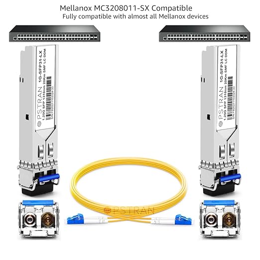 OPSTRAN 1000BASE-LX/LH SFP Optical Transceiver Module Compatible with Mellanox MC3208011-LX 1310nm 20km DOM Duplex LC SMF 4 Pack