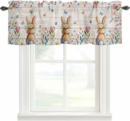 Easter Curtain Valances for Windows, Kitchen Valance Window Treatment, Spring by Unknown