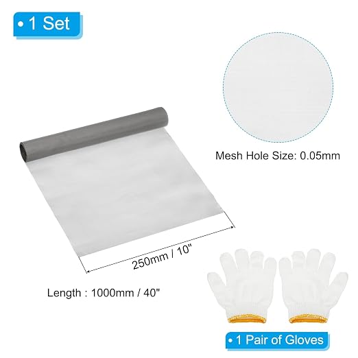 PATIKIL 40" L x 10" W Woven Wire Mesh, 300 Mesh 304 Stainless Steel Air Vent - Image 2