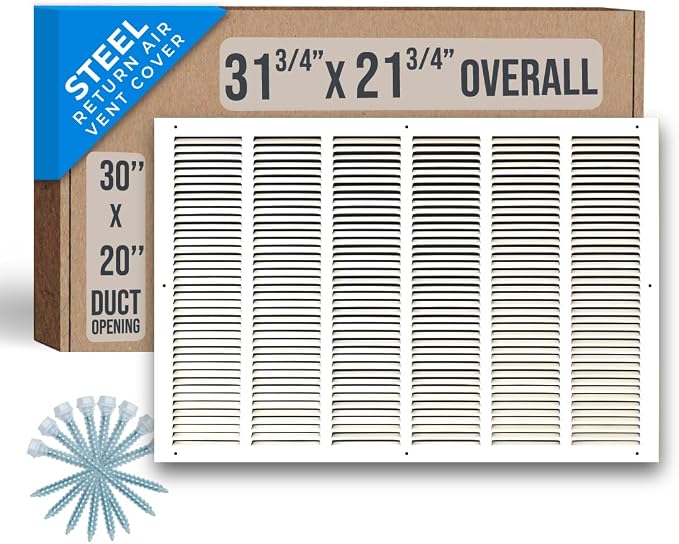 Fits 30x20 Duct Opening | Steel Return Air Grille by Handua | Vent Cover Grill by Handua