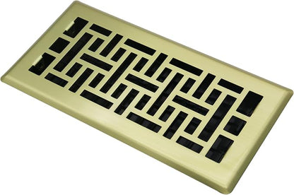 Floor Register Heavy Duty Walkable Steel Vent Register Brushed Gold Color 4X10 by JATOHOME