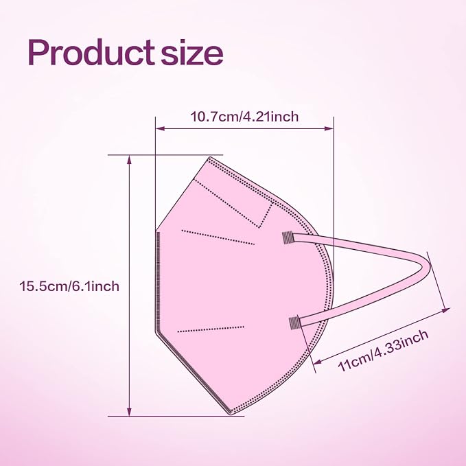Miuphro KN95 Face Mask 50 Pack, Disposable Respirator Masks, 5 Layer Design - Image 2