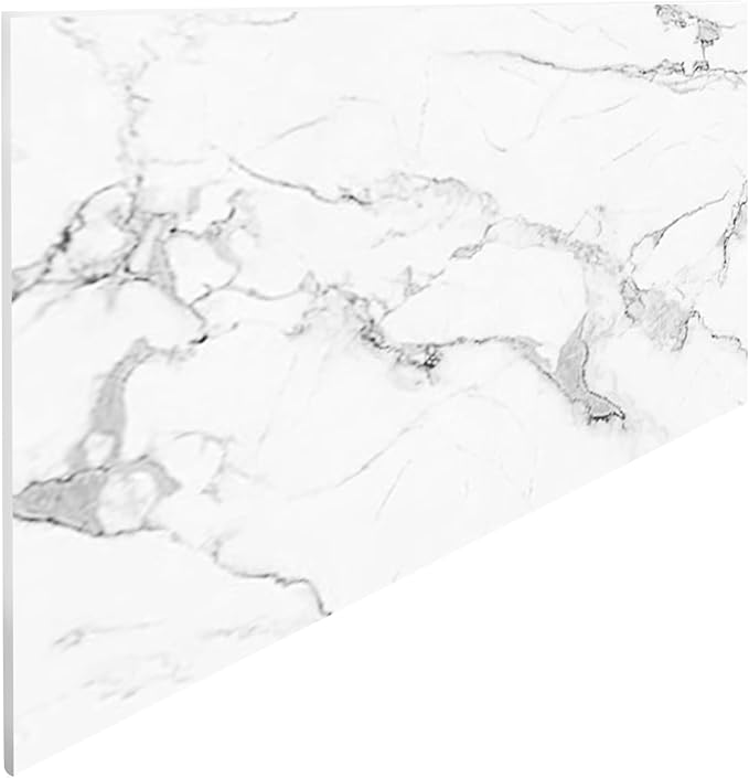 Dundee Deco Faux Marble Wall Panels - Sample - Glossy, Waterproof Indoor Wall Cladding - White, Grey, Black Veins - Sample 6" x 6"