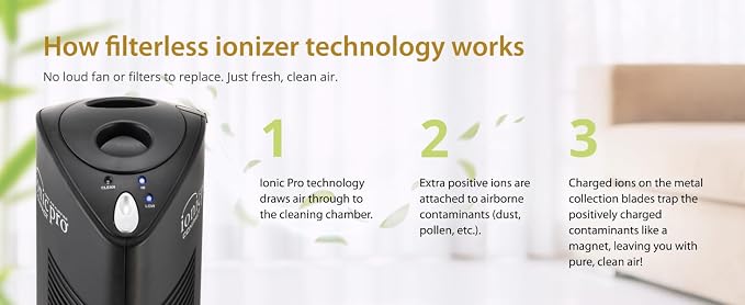 Ionic Pro Compact Ionic Air Purifier, 250 sq ft Room Capacity - Image 2