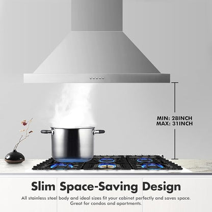 VAV Upgraded 48 inch Wall Mount Range Hood Vent Convertible Dual Motors 1500CFM - Image 6
