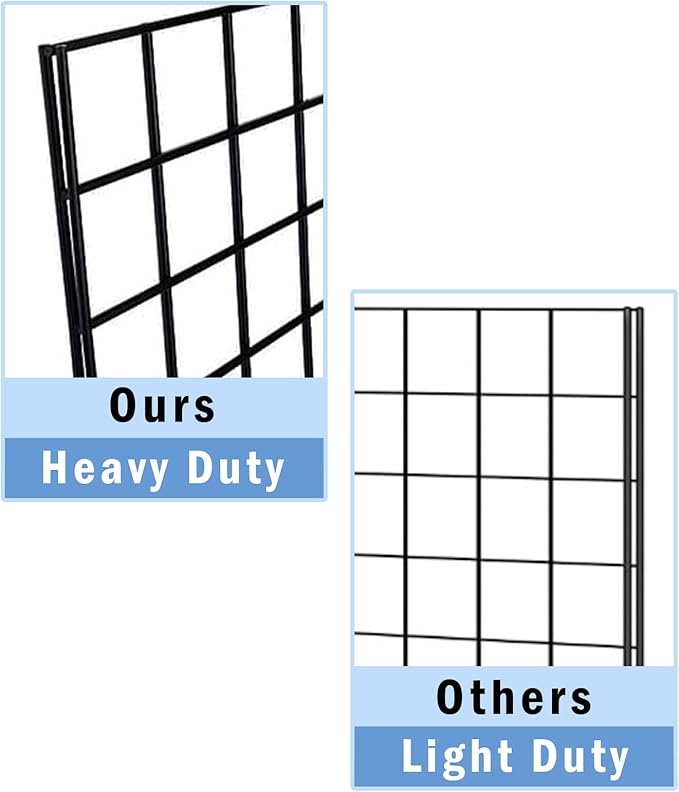 NEESEEYEE Commercial Grade Gridwall Panels – Heavy Duty Grid Panel for Any Retail Display, 2’ Width x 6’ Height, 3 Gridwall Panels Per Carton (White Finish)